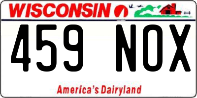 WI license plate 459NOX