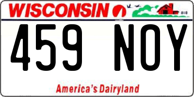 WI license plate 459NOY