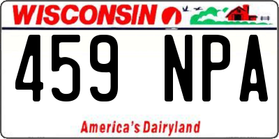 WI license plate 459NPA