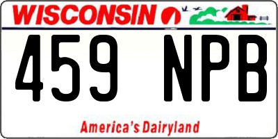 WI license plate 459NPB