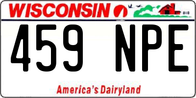 WI license plate 459NPE