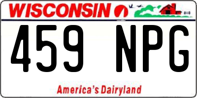WI license plate 459NPG