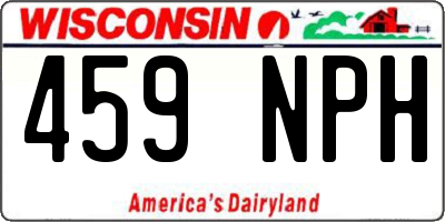 WI license plate 459NPH