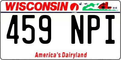 WI license plate 459NPI