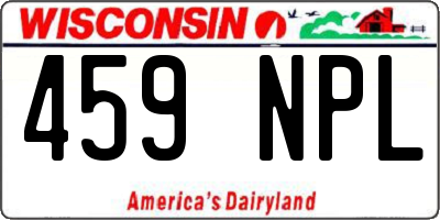 WI license plate 459NPL