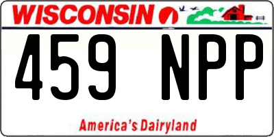WI license plate 459NPP