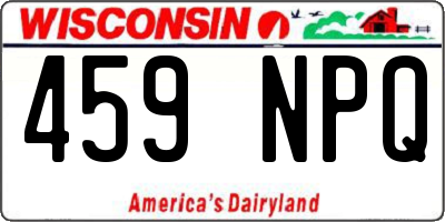 WI license plate 459NPQ