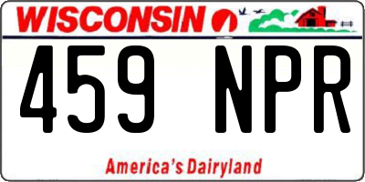 WI license plate 459NPR