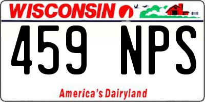 WI license plate 459NPS