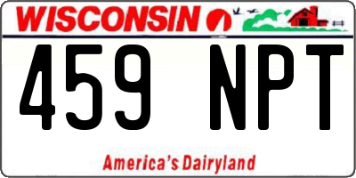 WI license plate 459NPT
