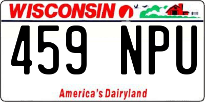 WI license plate 459NPU