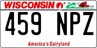 WI license plate 459NPZ