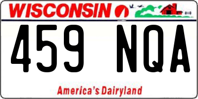 WI license plate 459NQA