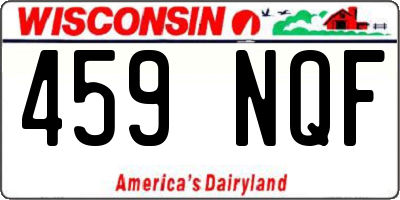 WI license plate 459NQF