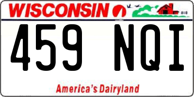 WI license plate 459NQI