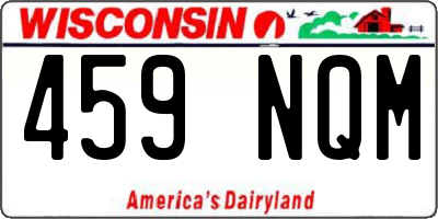 WI license plate 459NQM