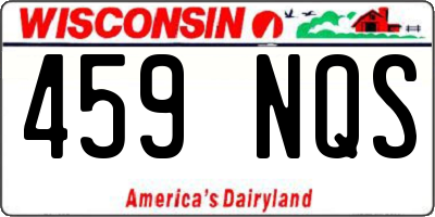 WI license plate 459NQS