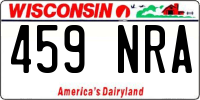 WI license plate 459NRA