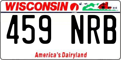 WI license plate 459NRB