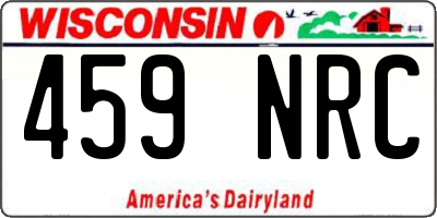 WI license plate 459NRC