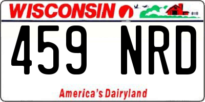 WI license plate 459NRD