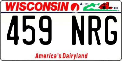 WI license plate 459NRG