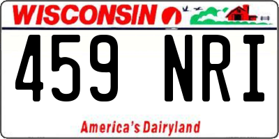 WI license plate 459NRI