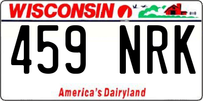 WI license plate 459NRK