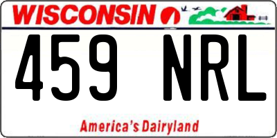 WI license plate 459NRL