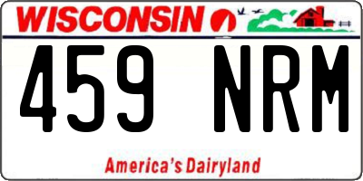 WI license plate 459NRM