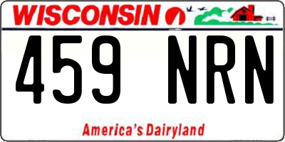 WI license plate 459NRN