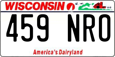 WI license plate 459NRO