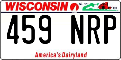 WI license plate 459NRP