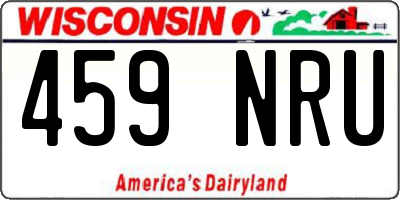 WI license plate 459NRU