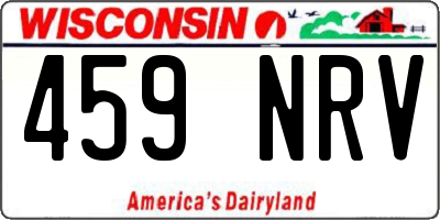 WI license plate 459NRV