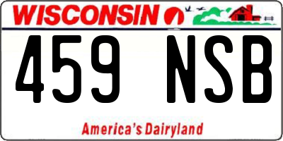 WI license plate 459NSB