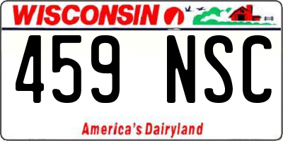 WI license plate 459NSC
