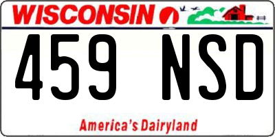 WI license plate 459NSD