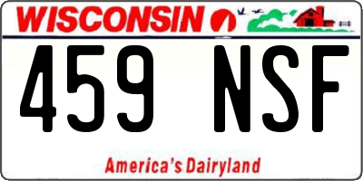 WI license plate 459NSF