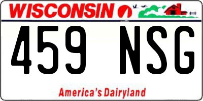 WI license plate 459NSG