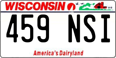 WI license plate 459NSI