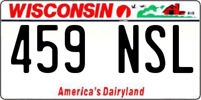 WI license plate 459NSL