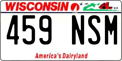 WI license plate 459NSM