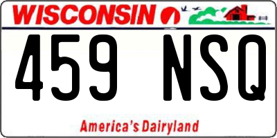 WI license plate 459NSQ
