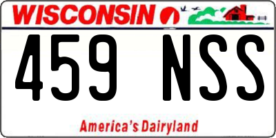 WI license plate 459NSS