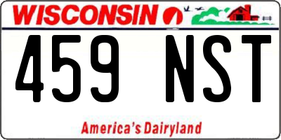 WI license plate 459NST
