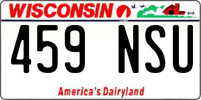 WI license plate 459NSU
