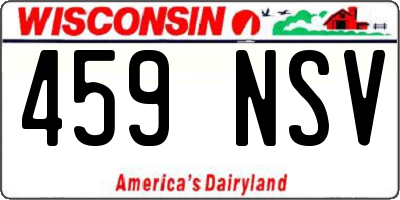 WI license plate 459NSV