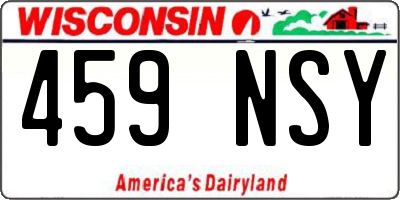 WI license plate 459NSY