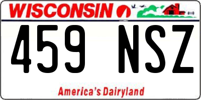 WI license plate 459NSZ